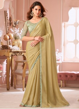 Irresistible Khaki Trendy Saree