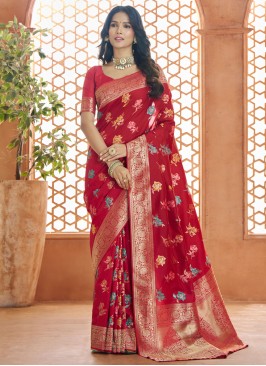 Irresistible Red Classic Saree