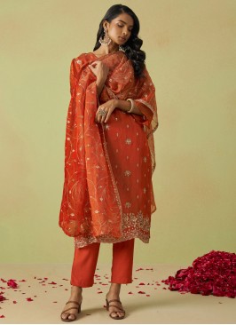 Irresistible Shimmer Zari Crimson and Red Trendy Salwar Kameez