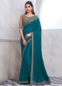 Jazzy Rama Chiffon Contemporary Saree