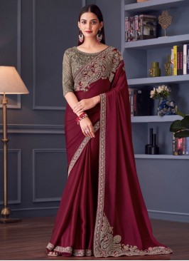 Jazzy Wine Classic Saree