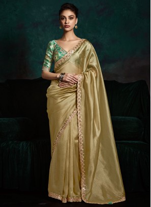 Khaki Color Classic Saree