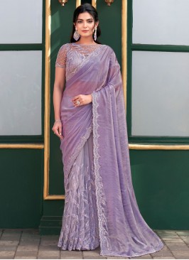 Lavender Beads Traditional Saree