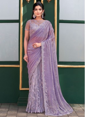 Lavender Beads Traditional Saree