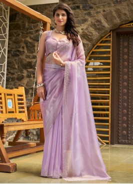 Lavender Color Contemporary Saree