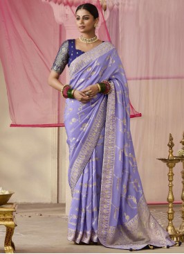 Lavender Color Traditional Saree