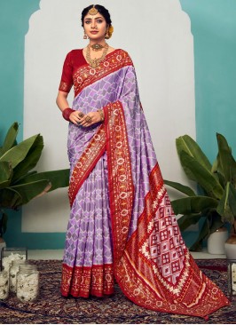 Lavender Cotton Silk Festival Trendy Saree