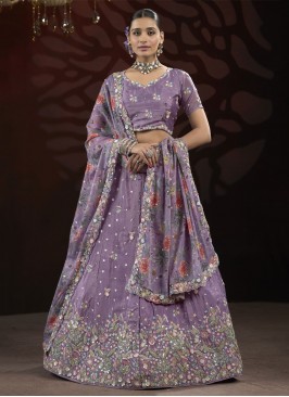 Lavender Engagement Lehenga Choli