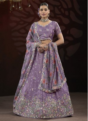 Lavender Engagement Lehenga Choli