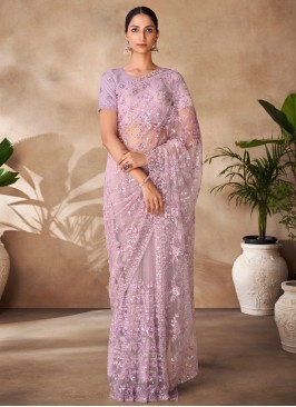 Lavender Sequins Sangeet Classic Saree