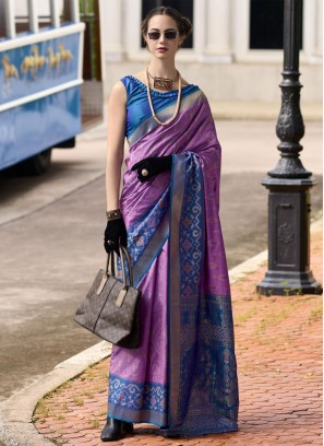 Lavender Weaving Classic Saree