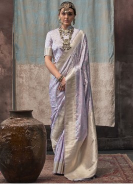 Lavender Weaving Satin Classic Saree