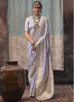 Lavender Weaving Satin Classic Saree