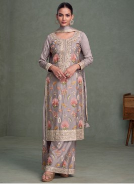 Lavender Zari Reception Designer Salwar Suit