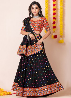 Lavish Black Rayon Designer Lehenga Choli