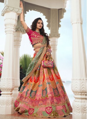 Lehenga Choli Thread Silk in Multi Colour