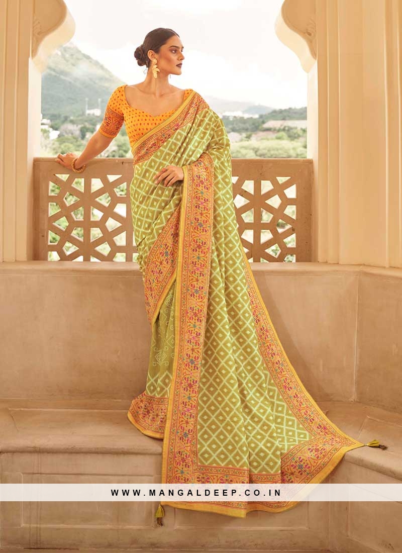 Party Wear Saree for Unmarried Girl in Sea Green