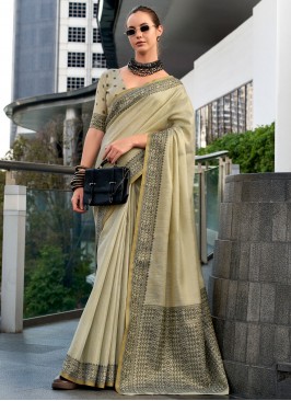 Linen Classic Saree in Grey