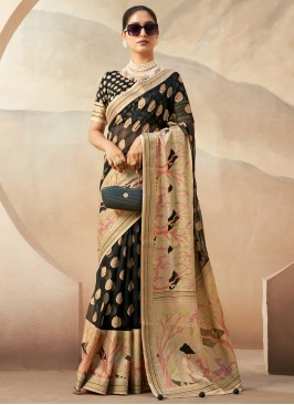 Lively Black Festival Designer Saree