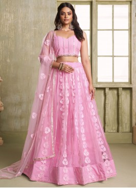 Lively Net Pink Sequins Designer Lehenga Choli