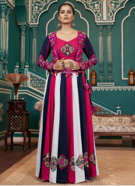 Lovable Embroidered Viscose Multi Colour Readymade Lehenga Choli