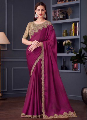 Lovely Chiffon Embroidered Designer Saree