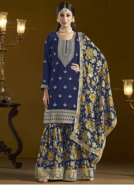 Lovely Chinon Ceremonial Designer Salwar Kameez