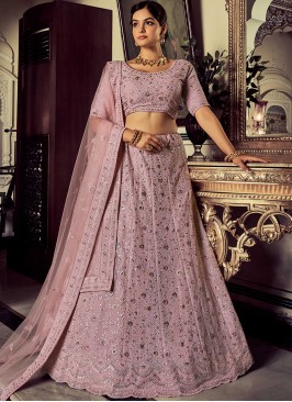 Lovely Mouve Georgette Sequence and Thread work lehenga choli.
