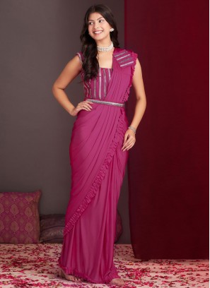 Magenta and Rani Color Classic Saree