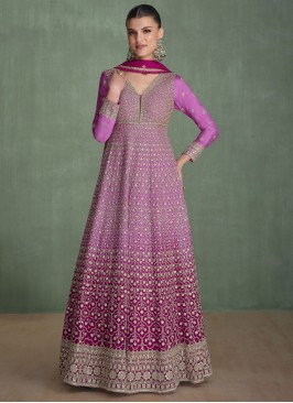 Magenta and Rani Swarovski Sangeet Readymade Gown