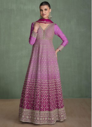 Magenta and Rani Swarovski Sangeet Readymade Gown