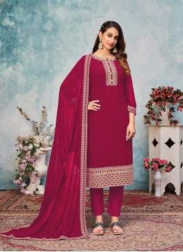 Magenta Color Georgette Salwar Suit