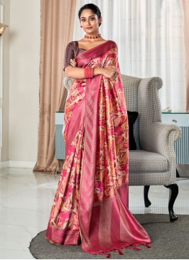 Magenta Handloom silk Ceremonial Classic Saree