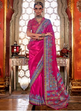 Magenta Party Silk Traditional Saree