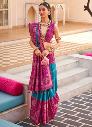 Magenta Silk Festival Classic Saree