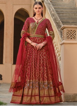 Magnetic Maroon Ceremonial Readymade Trendy Gown 