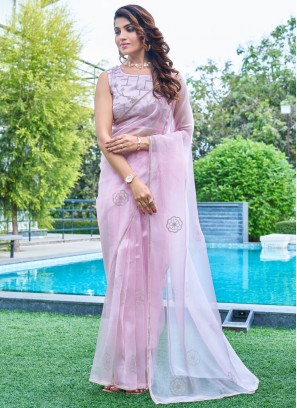 Magnetize Cutdana Rose Pink Trendy Saree