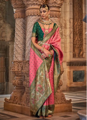 Majestic Weaving Jacquard Silk Contemporary Saree