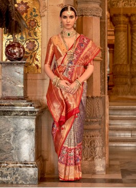 Majesty Meenakari Multi Colour Banarasi Silk Conte