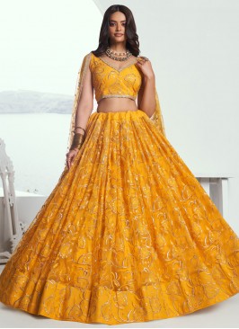 Majesty Orange Net Trendy Lehenga Choli