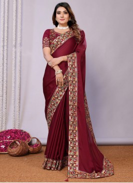 Maroon Festival Silk Classic Saree