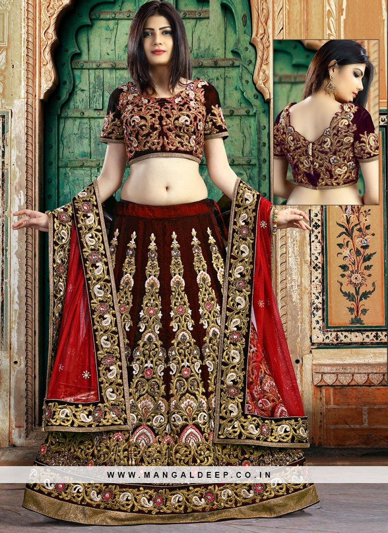 Mehendi Embellished Net Designer Lehenga Choli