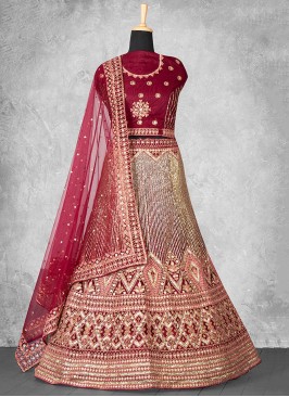 Maroon Sequins Trendy Lehenga Choli