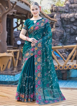 Marvelous Swarovski Jimmy Chu Morpeach  Trendy Saree