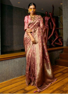 Mauve  Embroidered Party Classic Saree