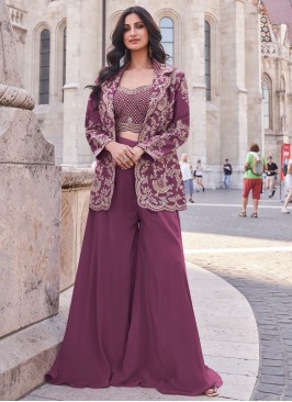 Mauve  Silk Festival Palazzo Suit