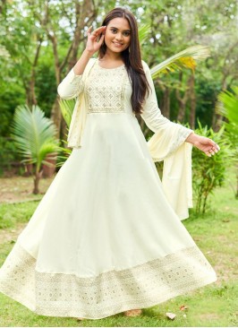 Mesmerizing Embroidered Rayon Gown 