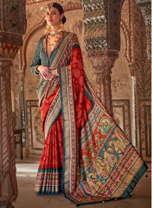 Mesmerizing Fancy Red Designer Saree