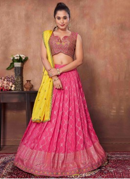 Mesmerizing Pink Sangeet Readymade Lehenga Choli