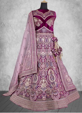 Mesmerizing Velvet Zari Trendy Lehenga Choli